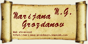 Marijana Grozdanov vizit kartica